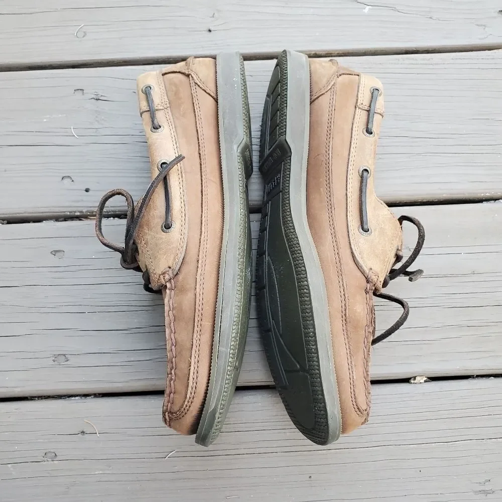 Sperry Top-Sider Original Two Eye Brown‎ Nubuck Suede Leather Boat Shoes 10.5